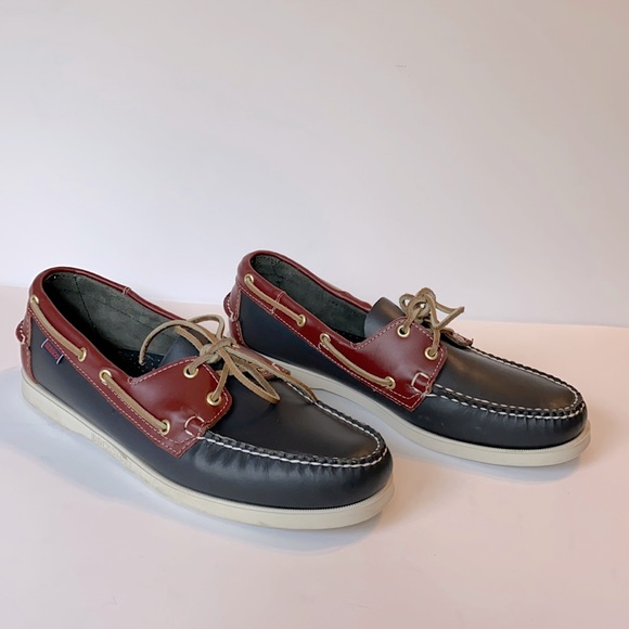Sebago Other - Men’s Authentic Sebago Dockside red and navy Portland leather loafers